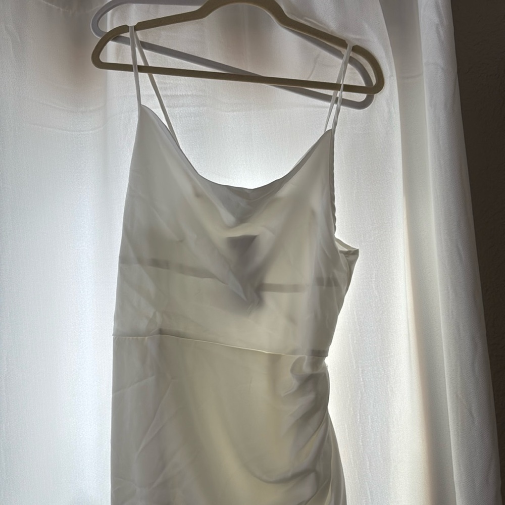 White Ruched Dress